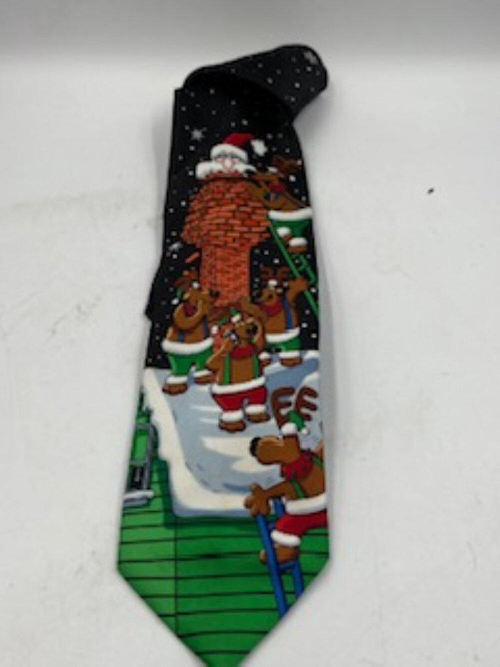 Christmas Tie by Hallmark Yuletide Santa and Reindeer